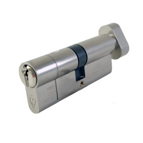 UAP+ Euro Cylinder Lock - 1 Star Kitemarked Thumb Turn Euro Lock Cylinder - Suitable for All Door Types - 70mm - 35/35 - Nickel