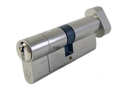 UAP+ Euro Cylinder Lock - 1 Star Kitemarked Thumb Turn Euro Lock Cylinder - Suitable for All Door Types - 90mm - 45/45 - Nickel