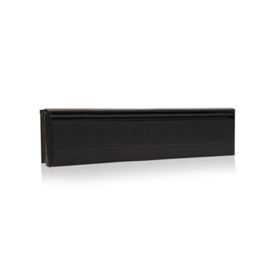 UAP Framaster 12" Letterplate Letterbox for uPVC, Composite and Wooden 40-80mm Doors Black Frame - Black Flap