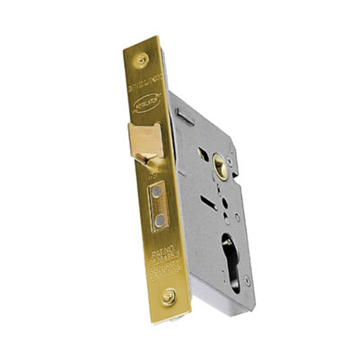UAP Gridlock Light Duty Euro Sash Lock - 75mm Backset - Evershine Brass Finish
