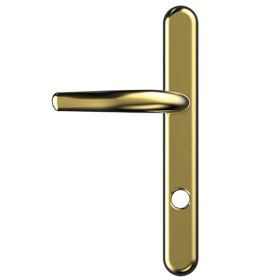 UAP High Security Long Backplate Signature - Door Handle - 243mm - Gold Anodised - Pair