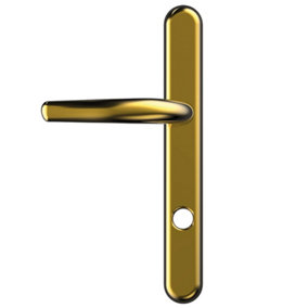 UAP High Security Long Backplate Signature - Door Handle - 243mm - PVD Gold