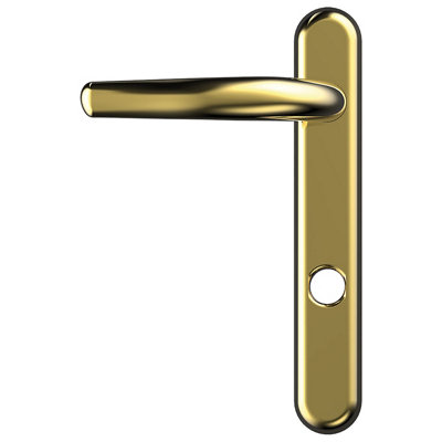 UAP High Security Short Backplate Signature - Door Handle - 219mm - Gold Anodised - Pair