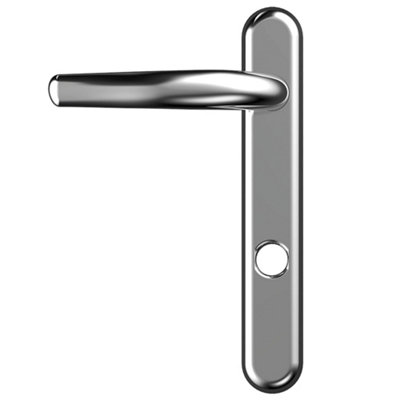 UAP High Security Short Backplate Signature - Door Handle - 219mm - Silver Anodised - Pair