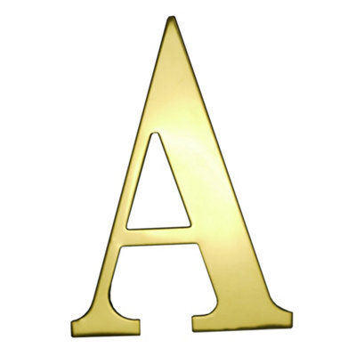 UAP House Letter - A - Self Adhesive - Stainless Steel - PVD Gold - 3 Inch