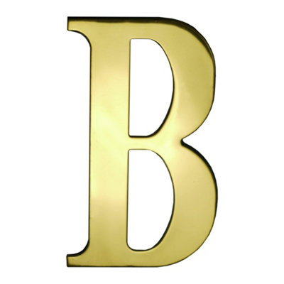 UAP House Letter - B - PVD Gold - 3 Inch - Self Adhesive - Stainless Steel