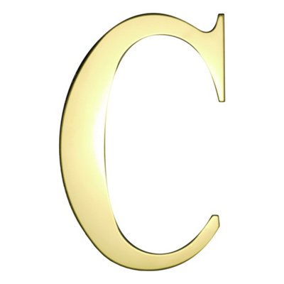 UAP House Letter - C - PVD Gold - 3 Inch - Self Adhesive - Stainless Steel