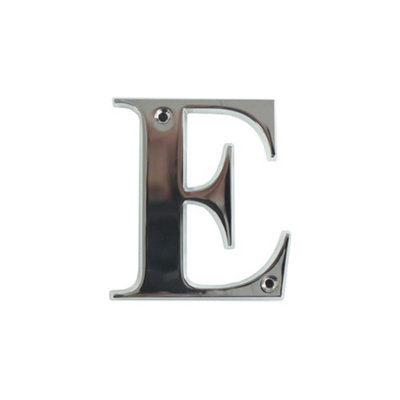 UAP House Letter - E - Polished Chrome - 3 Inch | DIY at B&Q