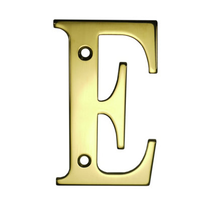 UAP House Letter - E - Stainless Steel - Screw Fix - PVD Gold - 3 Inch