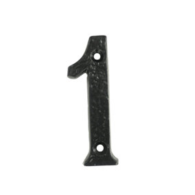 UAP House Number - 1 - Black Cast Iron - 4 Inch