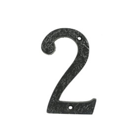 UAP House Number - 2 - Black Cast Iron - 4 Inch