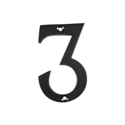 UAP House Number - 3 - Black - 3 Inch | DIY at B&Q