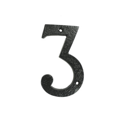 Buy UAP House Number - 3 - Black Cast Iron - 4 Inch | DIY at B&Q