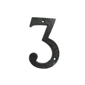 UAP House Number - 3 - Black Cast Iron - 4 Inch