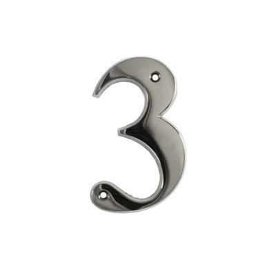 UAP House Number - 3 - Polished Chrome - 3 Inch