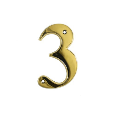 UAP House Number - 3 - PVD Gold - 3 Inch