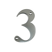 UAP House Number - 3 - Satin Chrome - 3 Inch