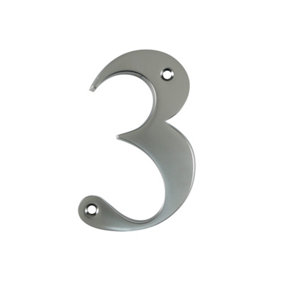 UAP House Number - 3 - Satin Chrome - 3 Inch