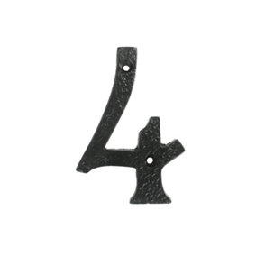 UAP House Number - 4 - Black Cast Iron - 4 Inch
