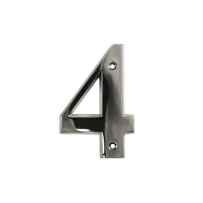 UAP House Number - 4 - Polished Chrome - 3 Inch