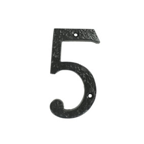 UAP House Number - 5 - Black Cast Iron - 4 Inch