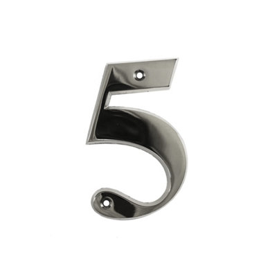 UAP House Number - 5 - Polished Chrome - 3 Inch