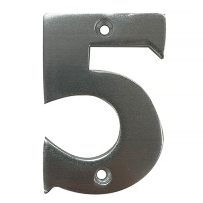 UAP House Number - 5 - Silver - 3 Inch | DIY at B&Q