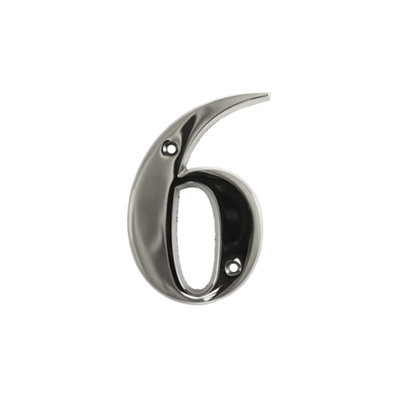 UAP House Number - 6 - Polished Chrome - 3 Inch