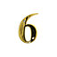 UAP House Number 6 - PVD Gold - 3 Inch