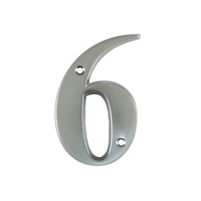 UAP House Number - 6 - Satin Chrome - 3 Inch