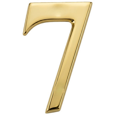 UAP House Number - 7 - Stainless Steel - Screw Fix - PVD Gold - 3 Inch