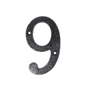 UAP House Number - 9 - Black Cast Iron - 4 Inch