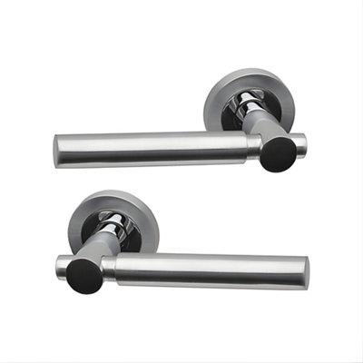 UAP Laser Dual Finish Polished/Satin Chrome Internal Door Handles Pair ...