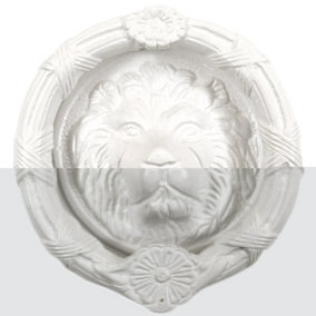 UAP Lion Head Door Knocker - 6-inch - White