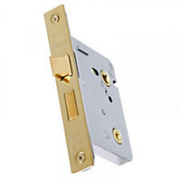 UAP Mortice Bathroom Lock 65mm - Mortice Door Lock Thumbturn - Internal Wooden Bathroom Doors - Evershine Brass