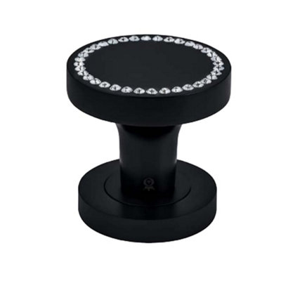 UAP Oro&Oro Azore Swarovski Round Mortice Knob - Black