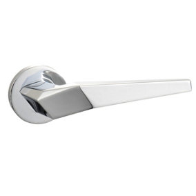 UAP ORO & ORO - Skywalker Lever - Round Rose Chrome Plated Door Handle for Internal Doors - Easy Installation