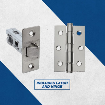 UAP Phantom - Door Handle Pack with Hinges and Latch - Polished Chrome/Satin Nickel