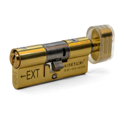 UAP Polished Brass Euro Cylinder - 3-Star Rated - 70mm (35/35) - Secure Thumb Turn Lock for All Doors