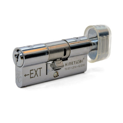UAP Polished Chrome 3-Star Thumb Turn Euro Cylinder - 95mm (45/50T) - Enhanced Security Lock with 3 Keys
