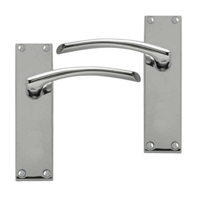 UAP Roma Chrome Internal Door Handles Pair- Lever on Backplate Latch Set