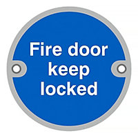 UAP Safety Sign - Fire Door Keep Locked - Aluminium