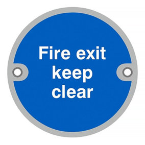 UAP Safety Sign - Fire Exit Keep Clear - Stainless Steel