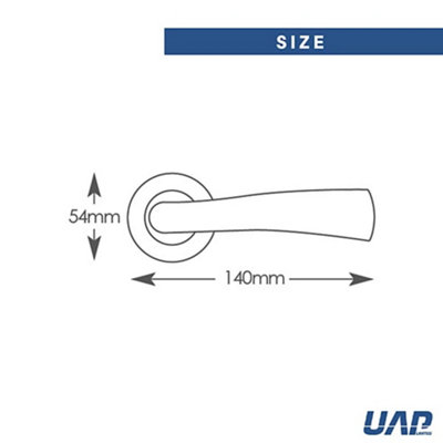 UAP Scimitar Metal Grey Internal Door Handles Pair- Premium Range Zinc Round Rose Lever Design