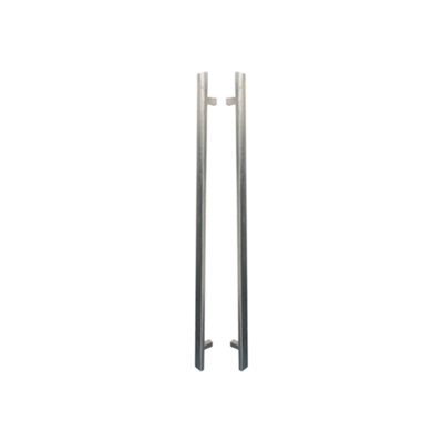 UAP Straight Square Door Pull Handle - External - 1500mm - Pair - Hidden Fixings - 316 Grade Stainless Steel