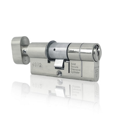 UAP Thumb Turn Euro Cylinder Lock - 3 Star Kitemarked Euro Lock Cylinder - Suitable for All Doors - 80mm - 40/40 - Polished Chrome