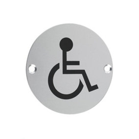UAP Toilet Door Sign - Disabled - Polished Stainless Steel