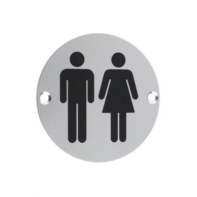 UAP Toilet Door Sign - Unisex - Stainless Steel