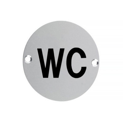 UAP Toilet Door Sign - WC - Stainless Steel