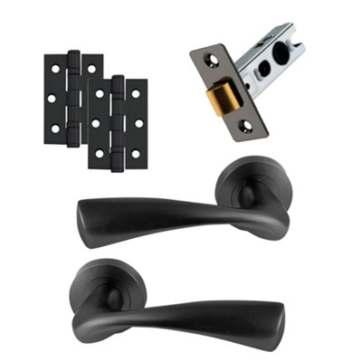 UAP Truro Internal Door Handle Set - Sleek Lever on Rose - Complete Latch Pack - Metal Grey